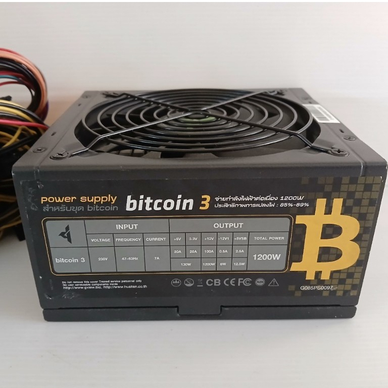 POWER SUPPLY (80 GOLD) Gview bitcoin 3 ( 1200w FULL)