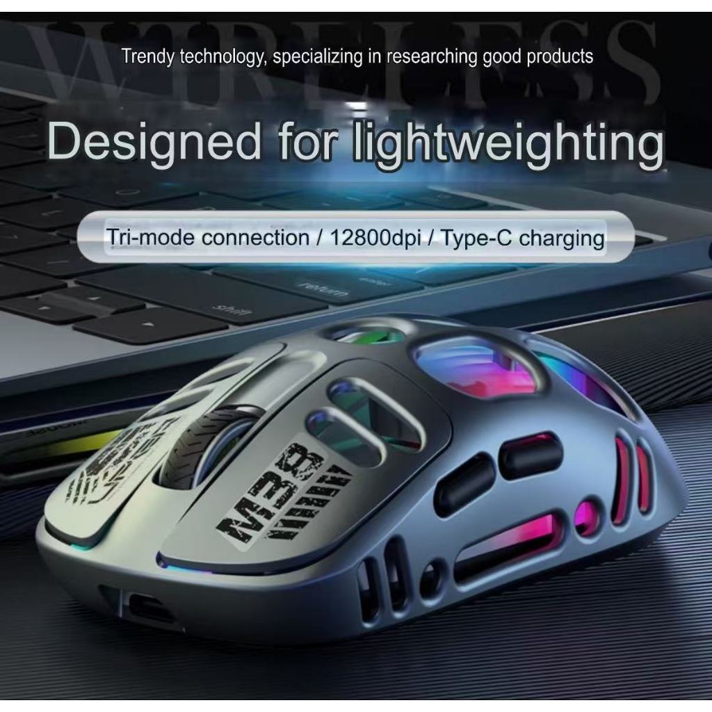 เมาส์เกมมิ้ง 3 โหมด บูทูธ Gaming Mouse รองรับ wired 2.4G ปรับ DPI ได้ถึง 12000DPI ตั้ง DPI ได้ 800-12000DPI สำหรับเกมเมอ