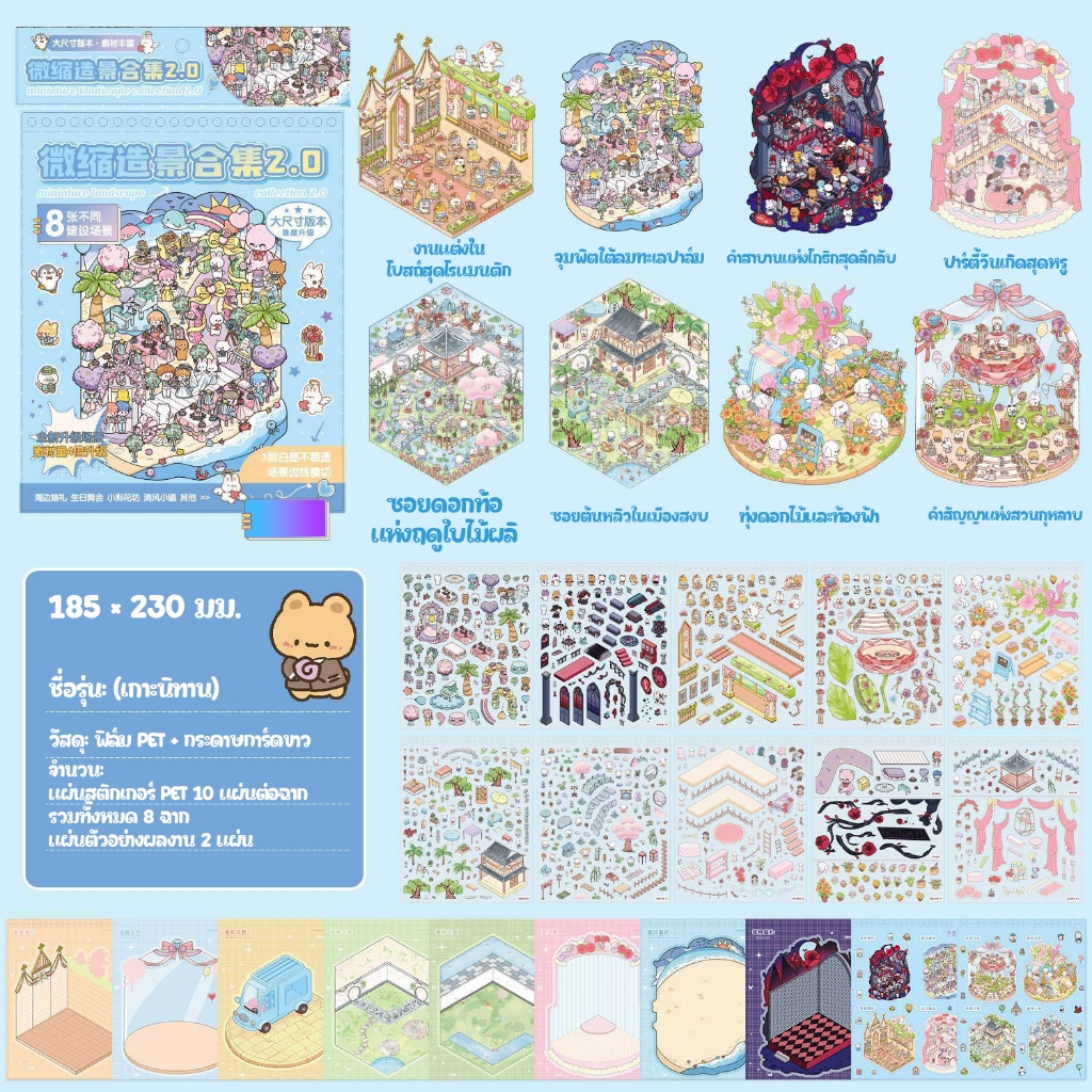 (1.0-5.0) 3D สติกเกอร์หนังสือวิวทิวทัศน์ ฉากร้านขนม คาเฟ่ บ้าน Creative DIY ตกแต่งคลายเครียด - รูปที่ 4