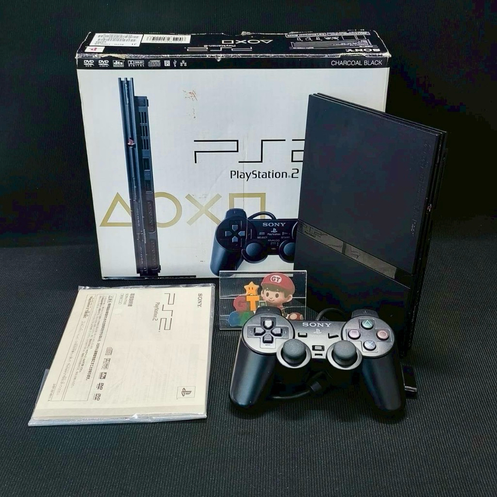 Ps2 Slim Original Charcoal black SCPH-70000 CB 🕹Japan   🎮 งานกล่อง Ps2 Slim รุ่น 70000