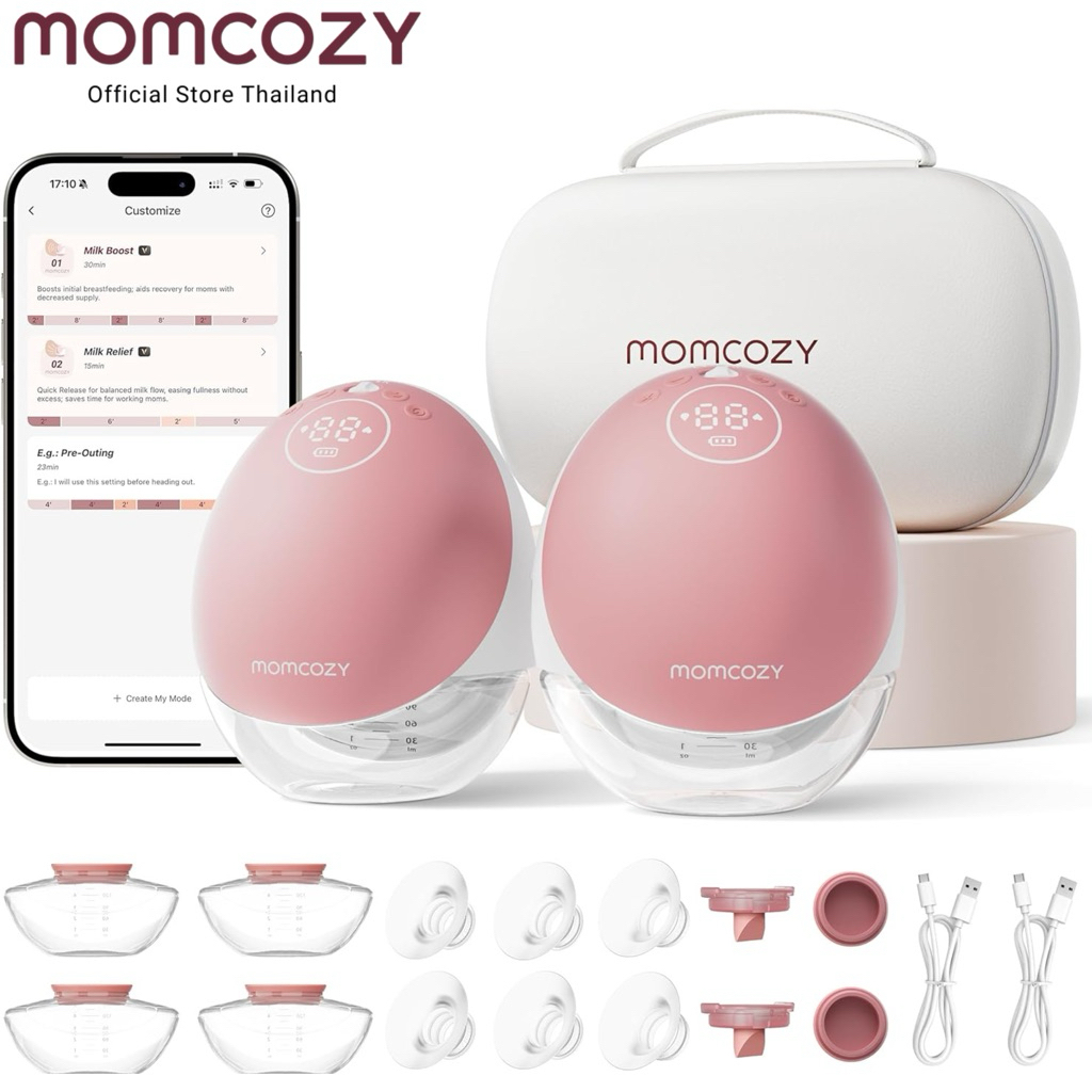 ศูนย์ซ่อมในไทย🚚 Momcozy🇺🇸เครื่องปั๊มนมไร้สาย รุ่นM9 แฮนด์ฟรี ควบคุมได้ผ่านแอปพลิเคชั่น 6โหมดและมี15ร