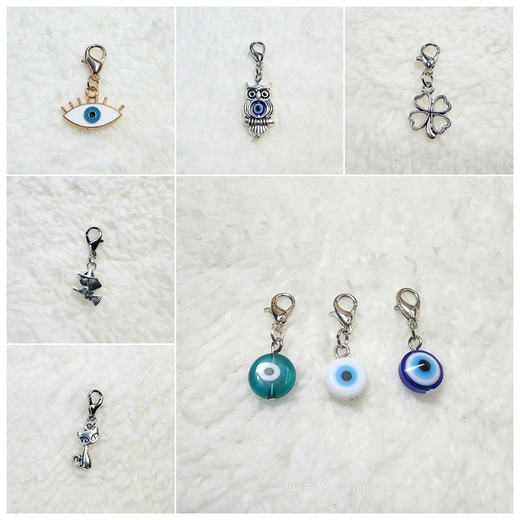 💥พร้อมส่ง‼️🇹🇭 EVIL EYE 🧿 clip ที่ห้อยมือถือ ที่ห้อยโทรศัพท์ พวงกุญแจ เครื่องราง Hamsa hand, Wicca, ข