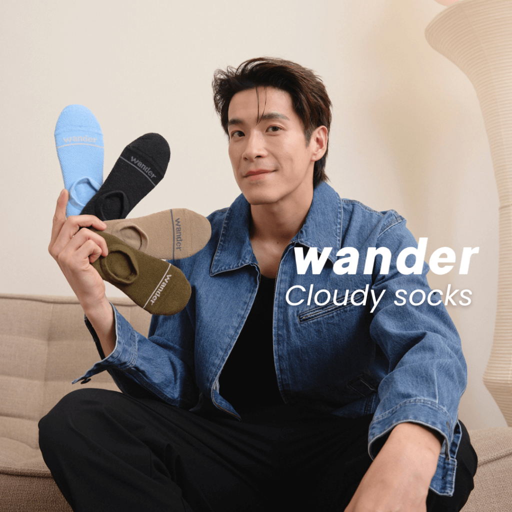 ถุงเท้า Wander Cloudy Socks | ถุงเท้าที่นุ่ม เดินสบายทั้งวันอย่างแท้จริง รองรับการลงน้ำหนักของการเดินเท้าได้ทั้งวัน