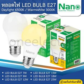 NANO หลอดไฟ LED BULB ขั้ว E27 7W 9W 12W 15W 18W 25W แสงขาว 6…