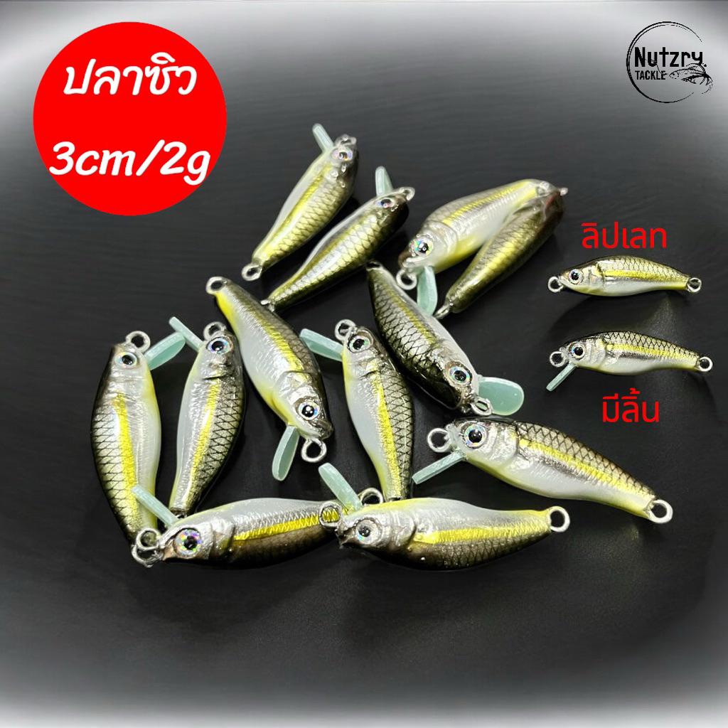 ปลาซิว 3cm/2g มีลิ้น และ ลิปเลท by shine30