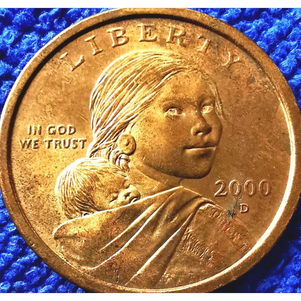 เหรียญ​สหรัฐอเมริกา​ USA, 1 Dollar, (SacagaweaDollar)​, #​3810, ใช้แล้ว