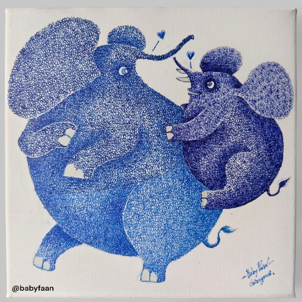 Elephant blue pen number 6