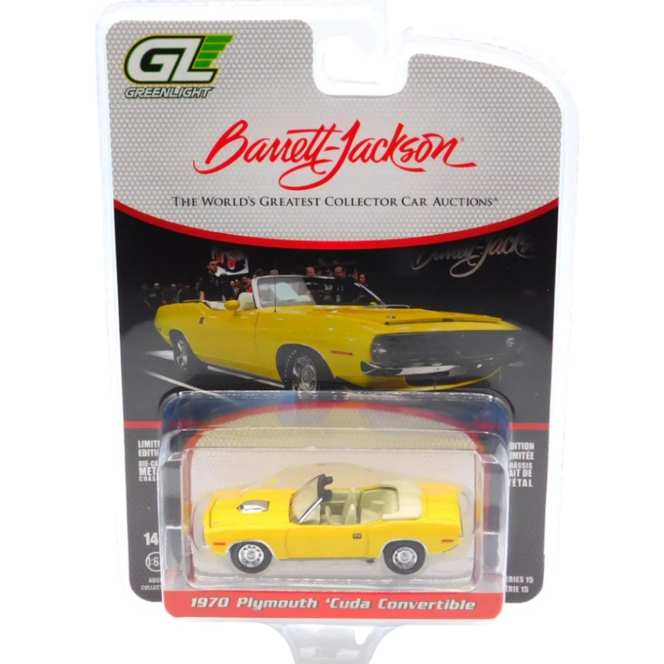 Greenlight | 1970 Plymouth 'Cuda Convertible - Yellow (Scottsdale 2024) สเกล 1/64 37320