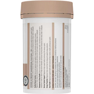 Swisse Ultiboost Magnesium Calcium + Vitamin D 120 Tablets รองรับการทำงานของกล้ามเนื้อ สุขภาพกระดูก