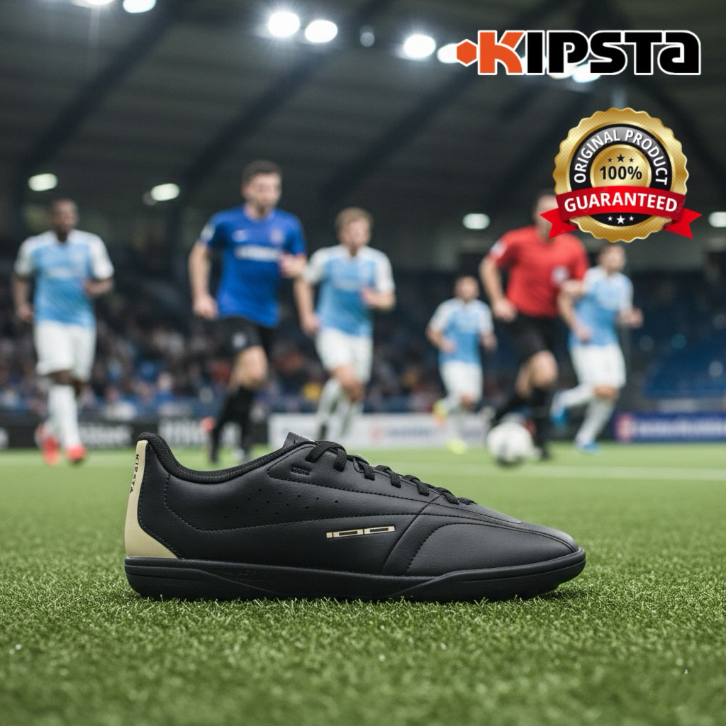 รองเท้าฟุตบอลพื้นรองเท้า TF “มีไซส์ 39-45“ รุ่น 100 (สีดำ) KIPSTA