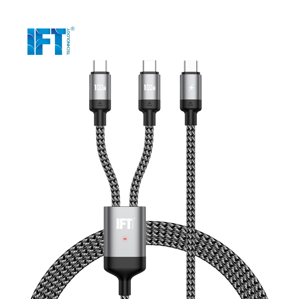 สายชาร์จ 2 IN 1 ใช้ได้หลากหลายอุปกรณ์ PD 100w แบบ C to C และ C to Lจากไอฟิกซ์ - รูปที่ 2