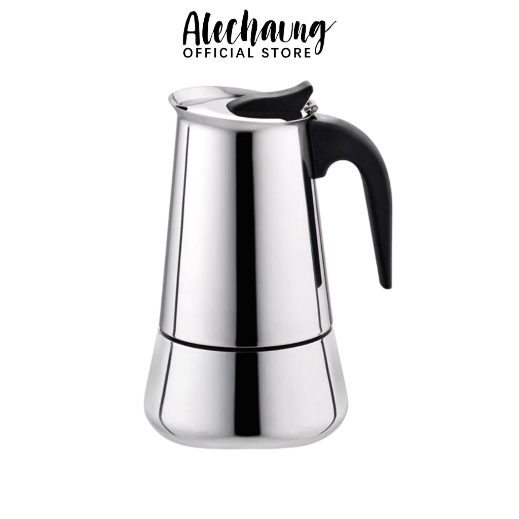 Alechaung หม้อกาแฟ สแตนเลส มอคค่าพอท 300มล/450มล เครื่องชงกาแฟสด หม้อต้มกาแฟ เอสเปรสโซ่พอท Moka pot