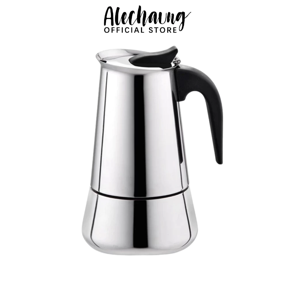 Alechaung หม้อกาแฟ สแตนเลส มอคค่าพอท 300มล/450มล เครื่องชงกาแฟสด หม้อต้มกาแฟ เอสเปรสโซ่พอท Moka pot