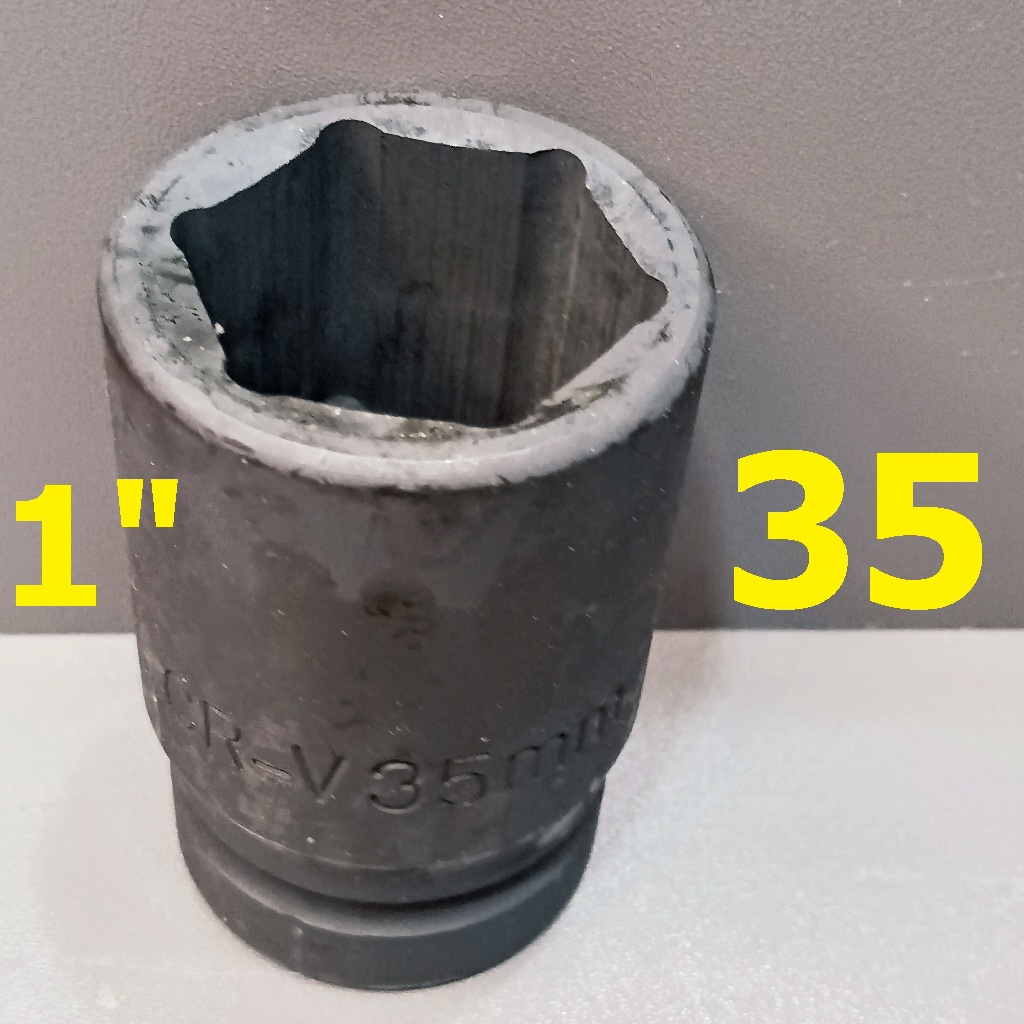 ลูกบล็อกยาว 1" (1นิ้ว) บล็อกลม (IMPACT SOCKET) เบอร์ 35 รุ่นงานหนัก