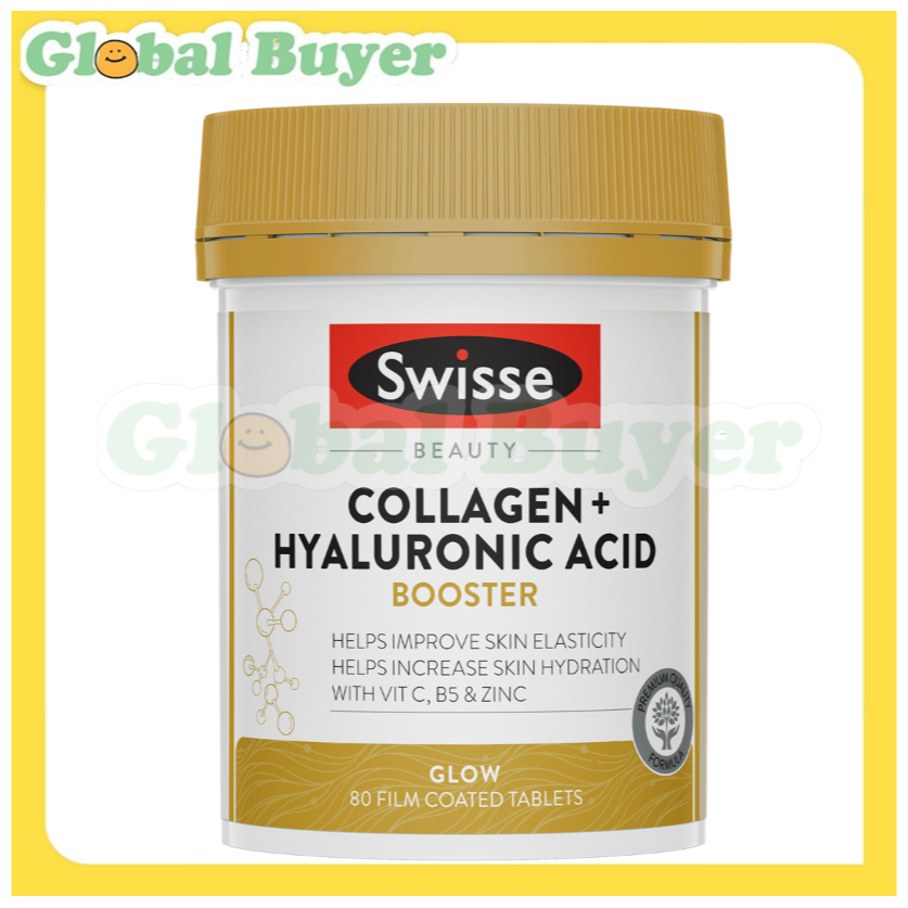 Swisse Beauty Collagen + Hyaluronic Acid Booster 80 Film Coated Tablets  EXP:01/2027