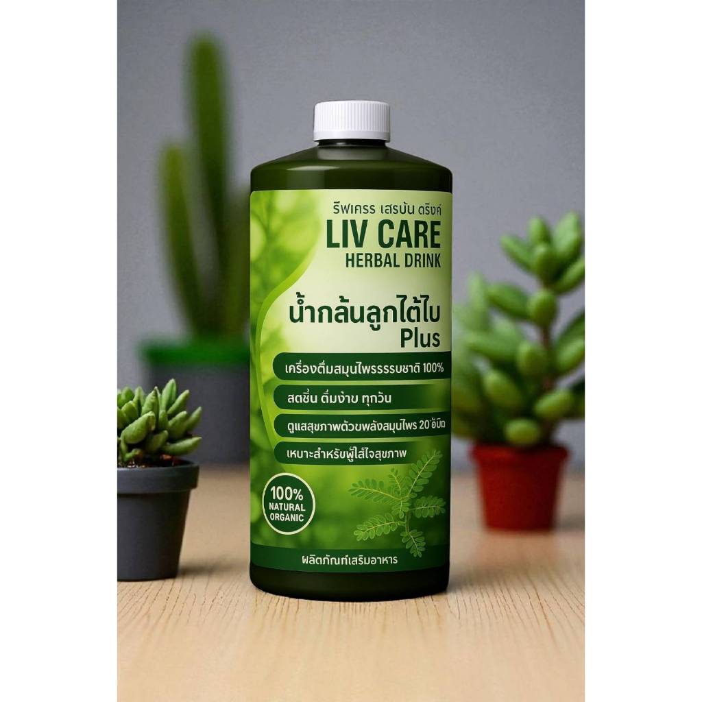 น้ำสมุนไพรลูกใต้ใบ Plus (LIV CARE Herbal Drink) ดื่มง่าย สดชื่น ไม่ขม เหมาะสำหรับผู้ใส่ใจสุขภาพ ขนาด 1100 ml ดื่มได้นาน
