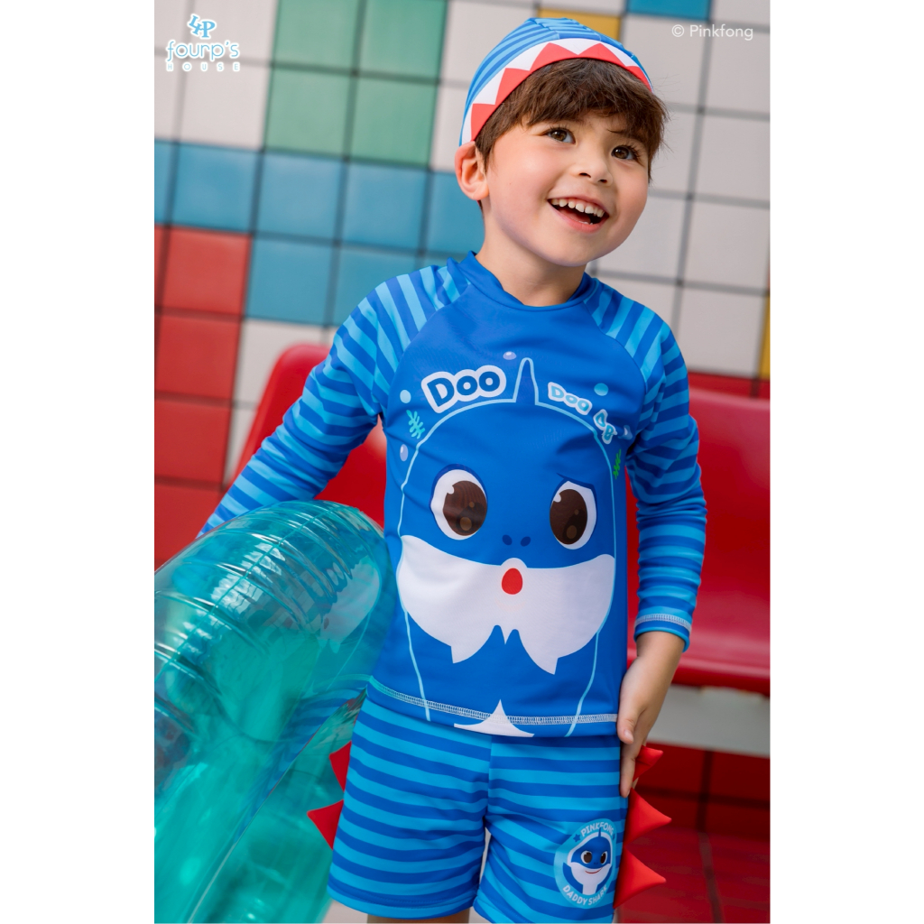 BABY  SHARK : VNYW0023  ชุดว่ายน้ำเด็กผู้ชายลิขสิทธิ์แท้