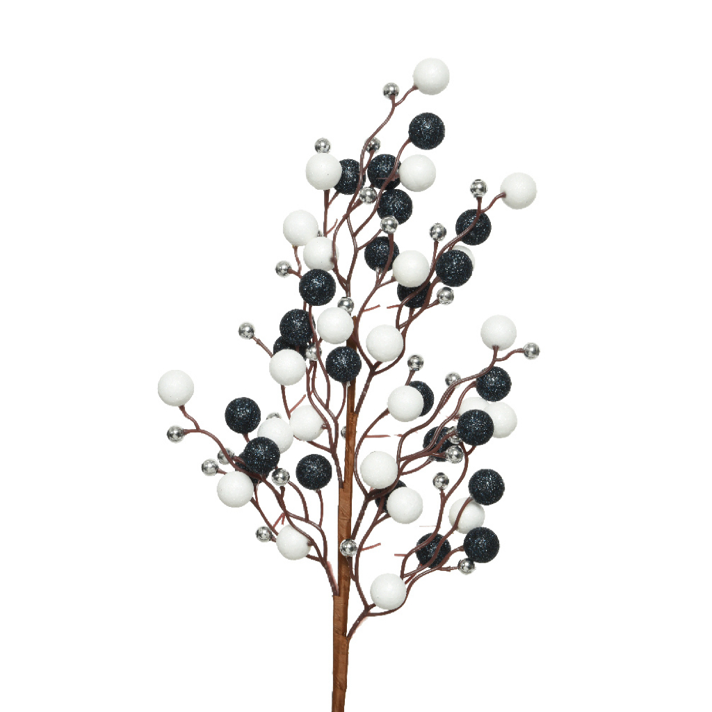กิ่งไม้โฟมตกแต่งคริสต์มาส Night Blue - Christmas Spray Foam | H 60 cm.