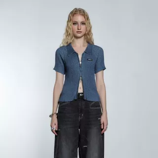 Merge Official - Jovie Zip Knit Tee (พร้อมส่ง)
