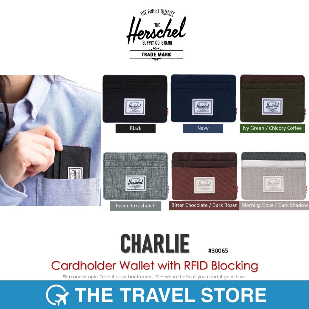 Herschel Supply CHARLIE Cardholder Wallet with RFID Blocking (30065) กระเป๋าใส่การ์ด บัตรเครดิต