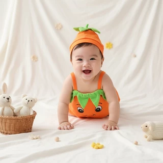 Babyonline(Y358)M4 (โปรลับลูกค้าใหม่ 29.- ส่งด่วน1วัน) ชุดวันฮาโลวีน ชุดฟักทอง ชุดคอสเพลย์เด็ก พร้อมหมวกสุดน่ารัก
