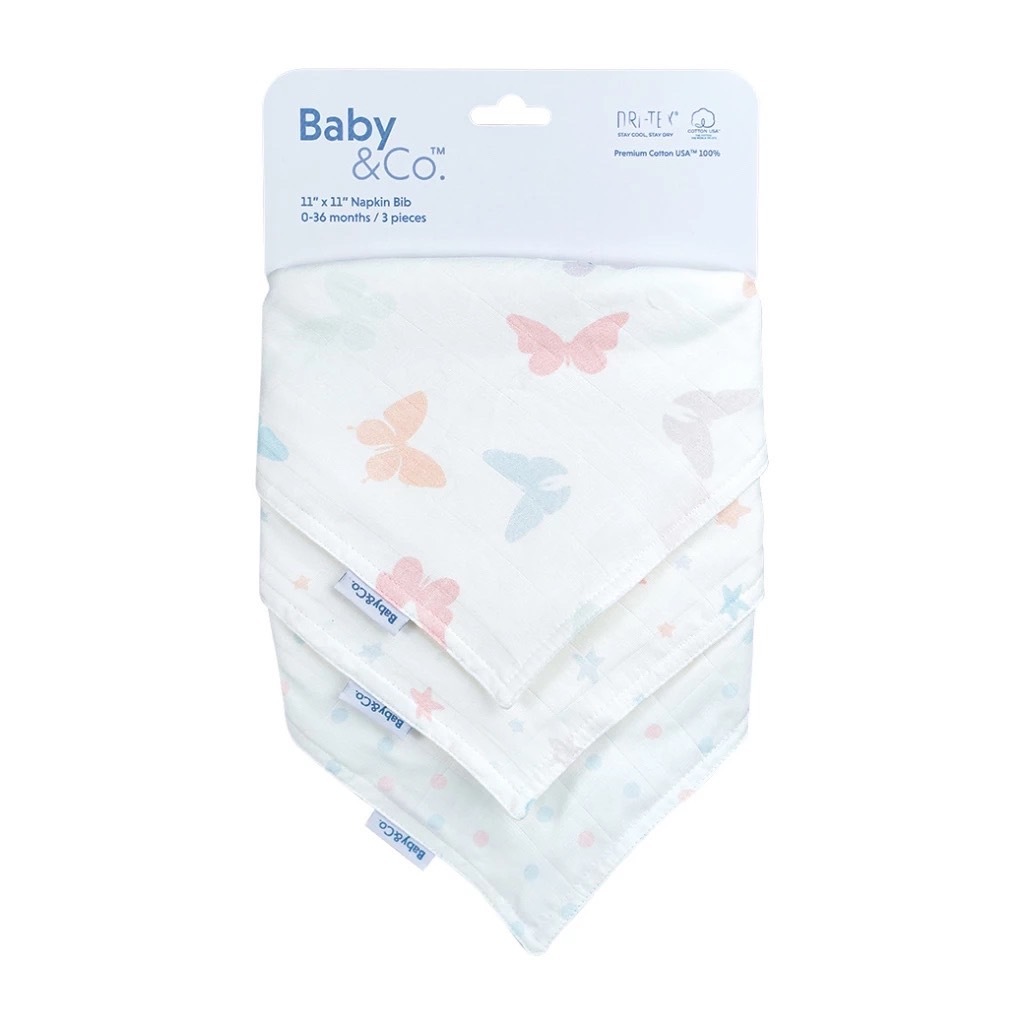 Baby&Co ผ้ากันเปื้อนอเนกประสงค์ (Napkin Bib) แพ็ค 3 ชิ้น ราคา ถูกที่สุด ดีลบีเคเค แกลเลอรีภาพที่ 4