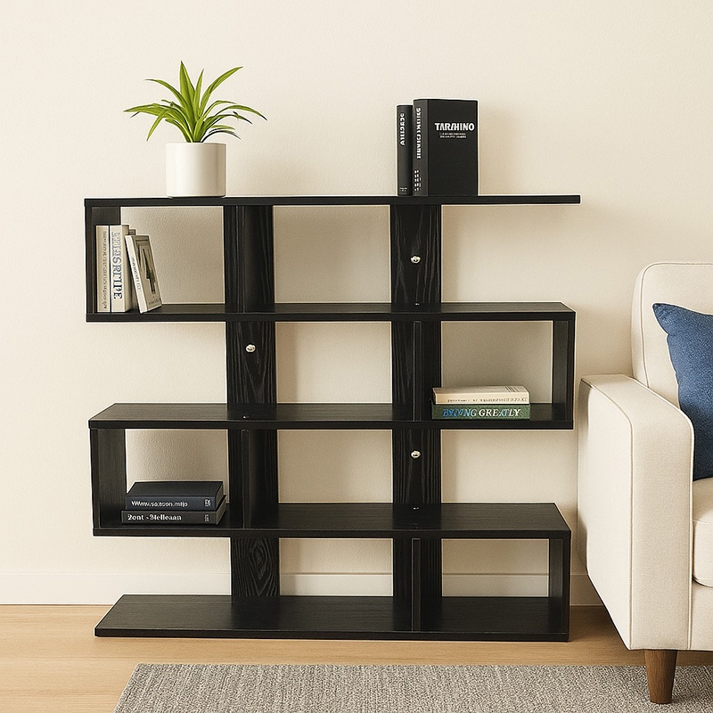 Greenforst ชั้นวางของติดผนัง ชั้นไม้วางของติดผนังตกแต่งบ้าน ชั้นวางของทรงซิกแซ็ก รุ่น 301