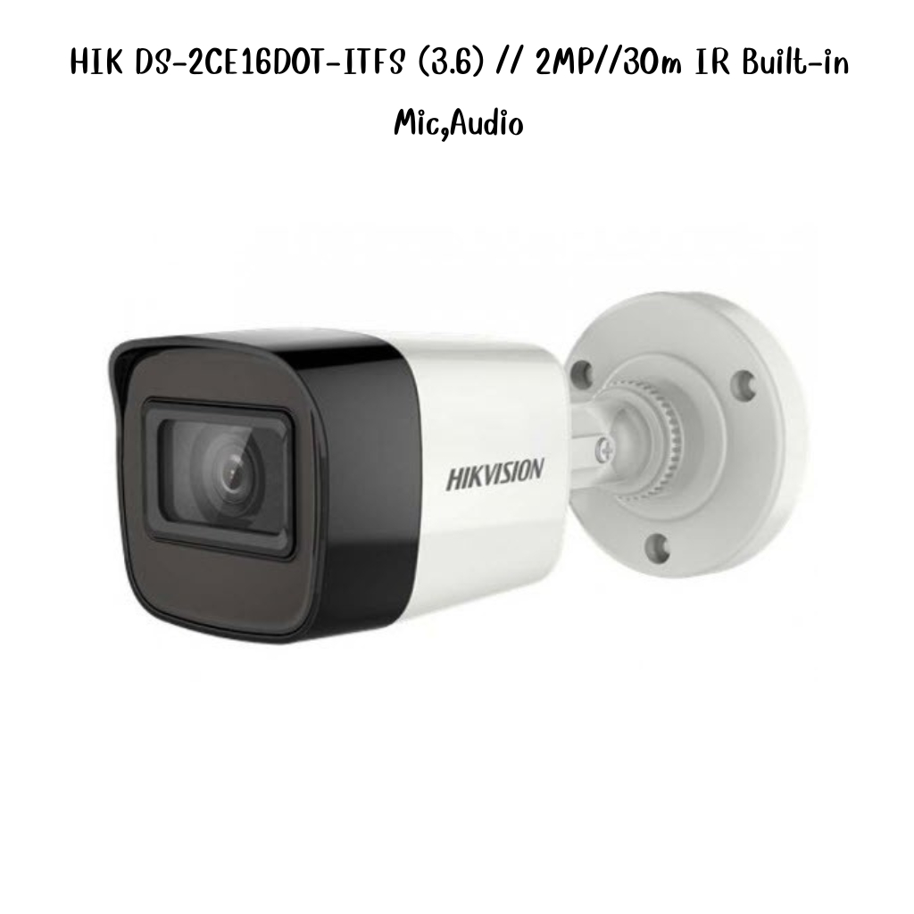 HIK DS-2CE16D0T-ITFS (3.6) // 2MP//30m IR Built-in Mic,Audio