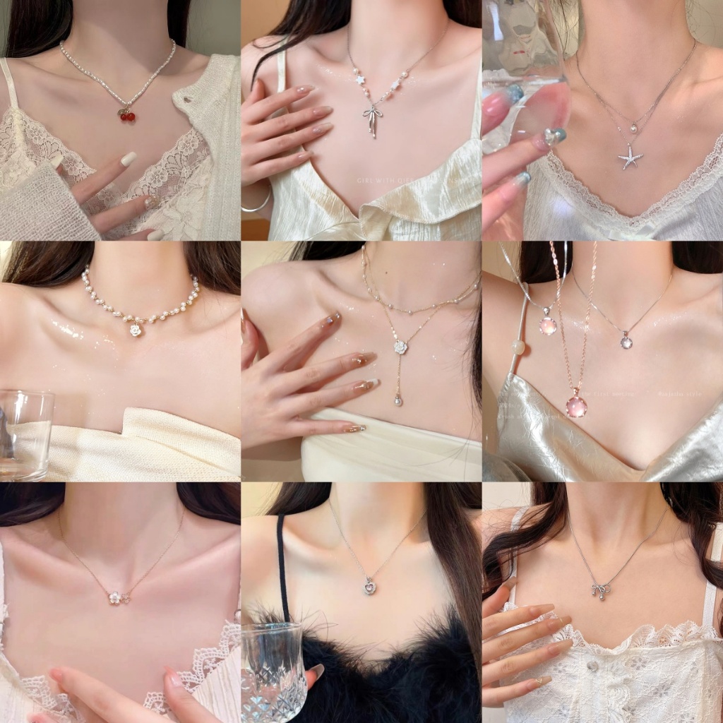 Colorfield สร้อยคอ จี้ใบโคลเวอร์สี่แฉก สีเงิน สไตล์เกาหลี เหมาะกับของขวัญเครื่องประดับแฟชั่น สําหรับผู้หญิง