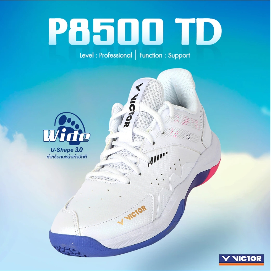 VICTOR รองเท้ากีฬาแบดมินตัน รุ่น P8500 TD (AJ) ลิขสิทธิ์แท้จาก VICTOR SPORT THAILAND
