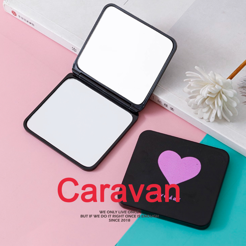 Caravan Crew  Mirror กระจกแต่งหน้าพกพา ทรงสีเหลี่ยม ขนาดเล็ก กระจกพับ