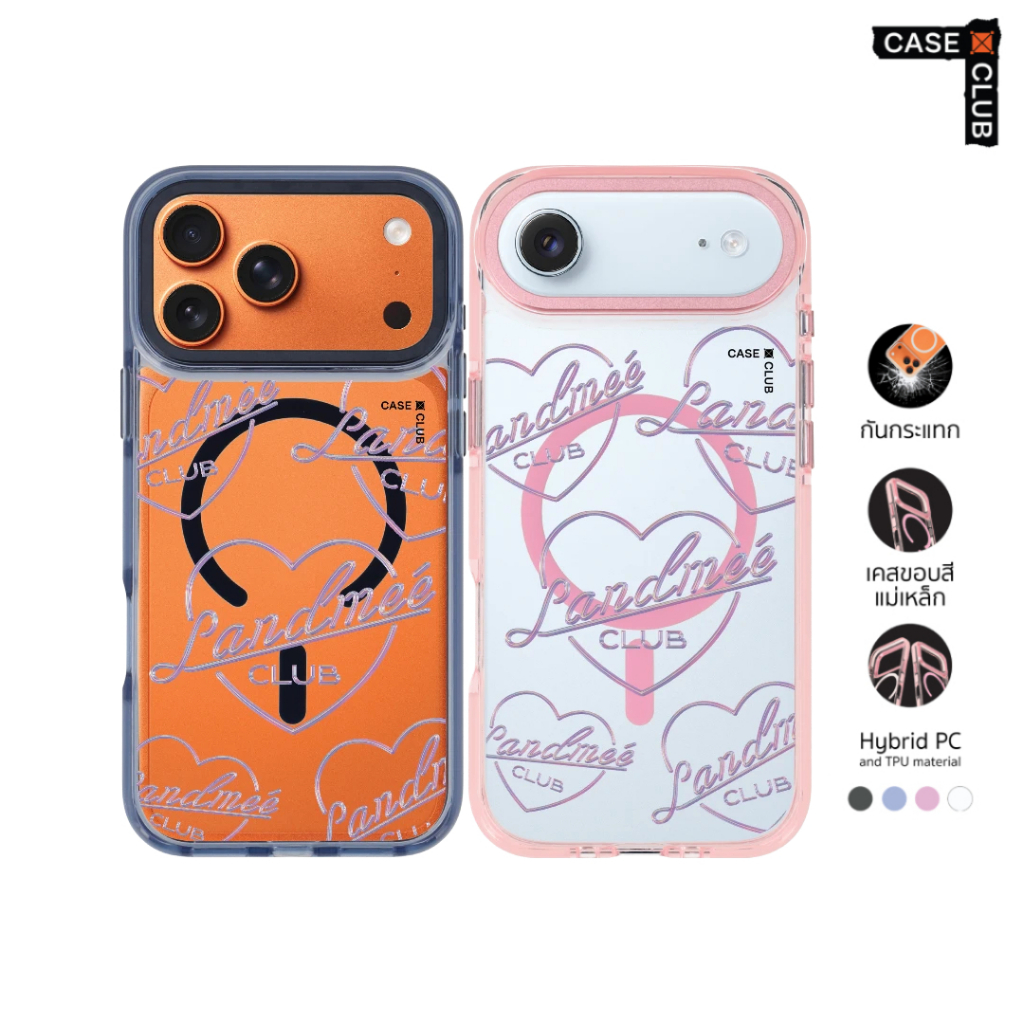 CaseClub เคสไอโฟน เคส ขอบสี เคสแม่เหล็ก ลาย Landmee Club สำหรับ i17 Pro Max/i17 Pro/i Air/i17