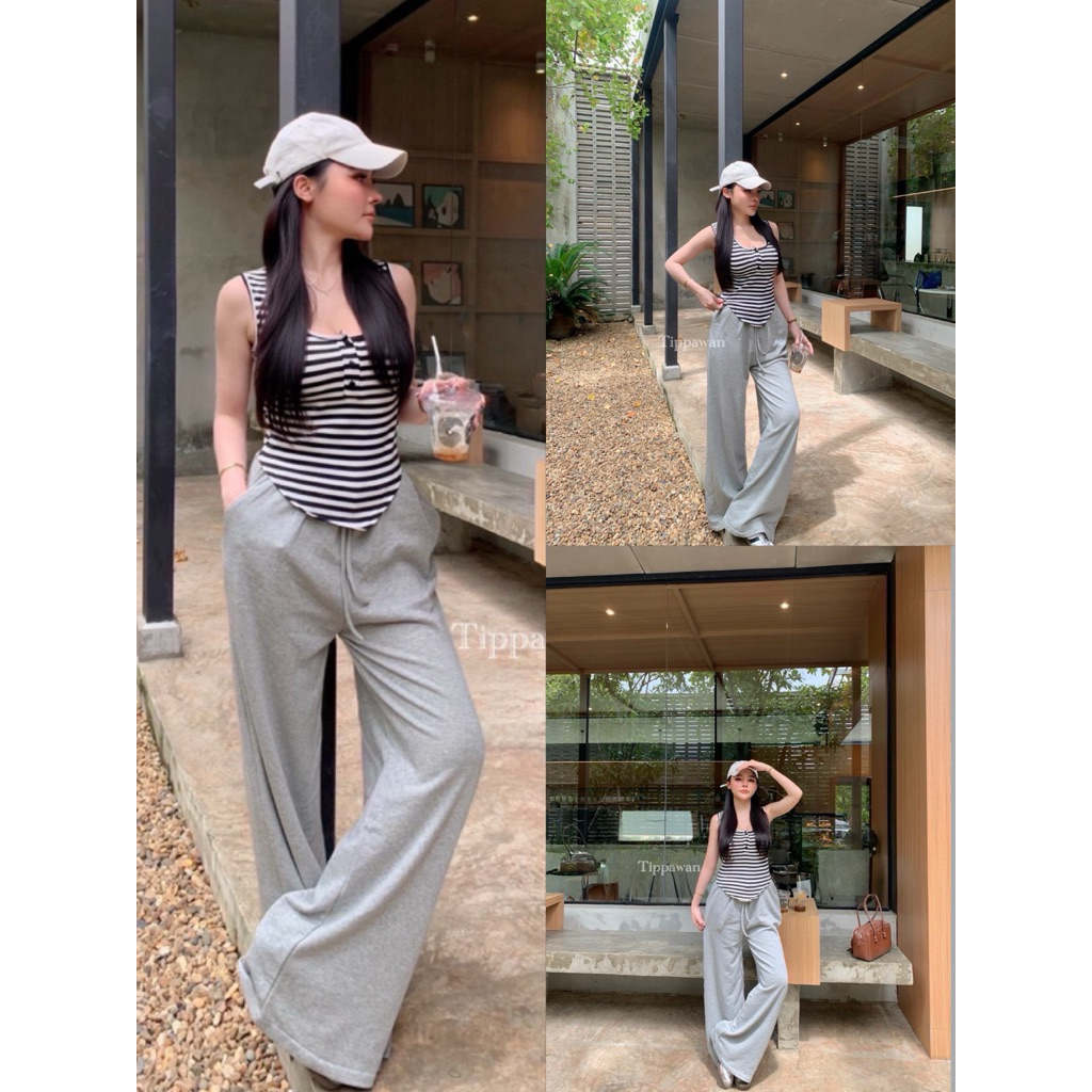TPW 02 Set คอยู ทรงเสื้อก้าม แถบเสื้อมีกระดุม ใช้งานได้จรึง มาพร้อมขายาวให้ลุคแบบสบายๆ ดูดีแบบชุดเดี