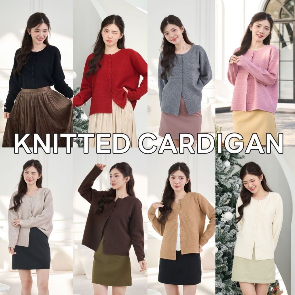 Pixie Knitted Cardigan คาดิแกนไหมพรม คาดิแกนสีแดง