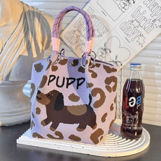 กระเป๋าถือไหมพรม (A568) ถักนิตติ้ง สำหรับผู้หญิง สไตล์น่ารัก…