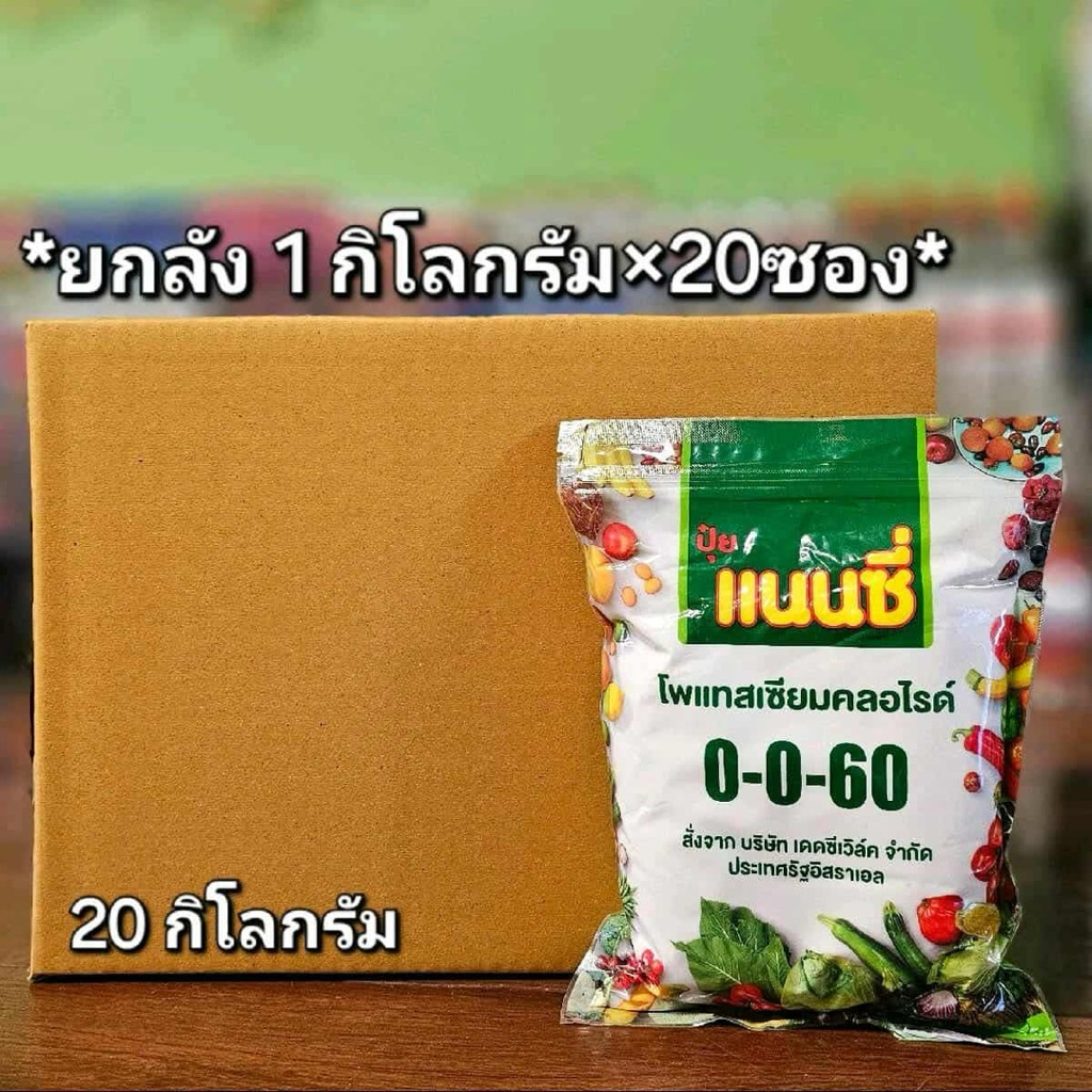 *ยกลัง 20 กิโลกรัม*ปุ๋ยเกล็ด0-0-60แนนซี่ จากอิสราเอล  ผงสีขาวละลายน้ำง่าย ขนาด1ลิตร เพิ่มน้ำหนัก เข้
