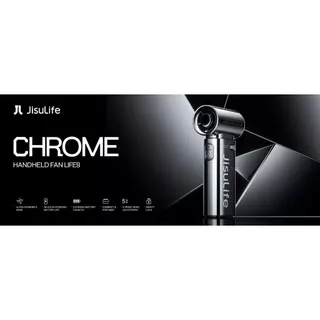 [พร้อมส่ง] พัดลม JisuLife Life9 Chrome สีเงิน 5000mAh พัดลมมือถือ Handheld Fan พัดลมพกพา แบตอึด รับประกันศูนย์ไทย 1 ปี