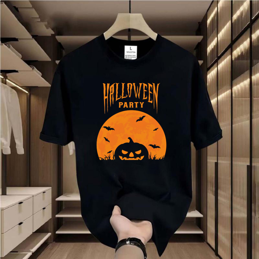 เสื้อยืด สไตล์เกาหลี สกรีนลวดลายวันฮาโลวีนอาร์ตๆ เสื้อแฟชั่น เสื้อสตรีท เสื้อผ้านุ่มใส่สบาย แฟชั่นใหม่QQ096