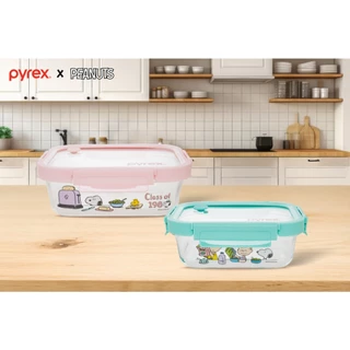 Pyrex ชุดกล่องถนอมอาหารพร้อมฝา 2 ขนาด Snoopy Brunch 2 ชิ้น/P-PX-RT640/1050-SPBR