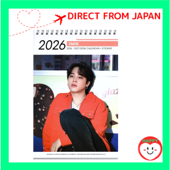 Jimin Desk Calendar (Photobook Calendar) 2026-2027 (2-Year Edition) + Stickers [12-Piece Set] BTS K-