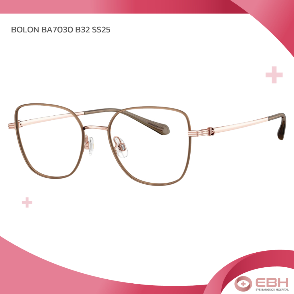BOLON กรอบแว่น Signature Titanium — Rose Gold | Khaki Brown Front Rim BA7030 B32 SS25