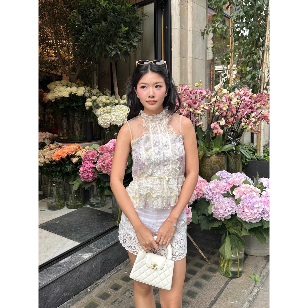 Margot Lace Top เสื้อลูกไม้ระบายคอ (พร้อมส่ง)