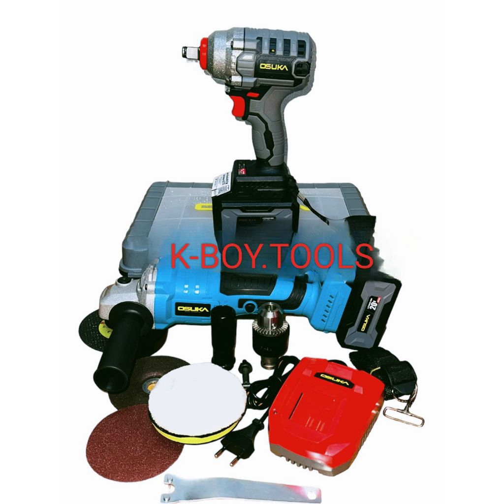 Osuka บล็อกแบต 520 + หินเจียรไร้สาย 20V OSUKA (ตัวเปล่า) หินเจียรไร้สาย  20V มอเตอร์บัสเลส หินเจียรล