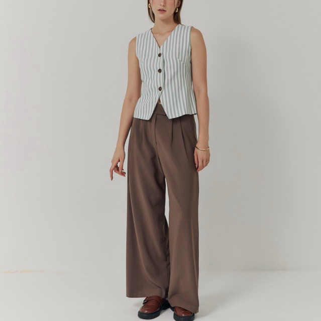 Unna Pants กางเกงเอวสูงขายาวเอวสูง