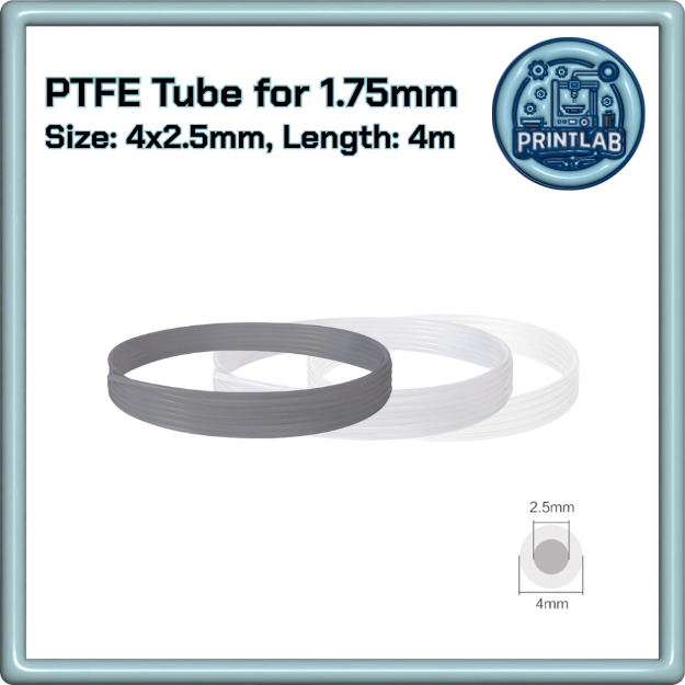 PTFE Tube ขนาด 2.5×4 มม. สำหรับ Bambu Lab A1 X1 P1 และ Creality K1 / Ender 3 V3 – ใช้กับ AMS