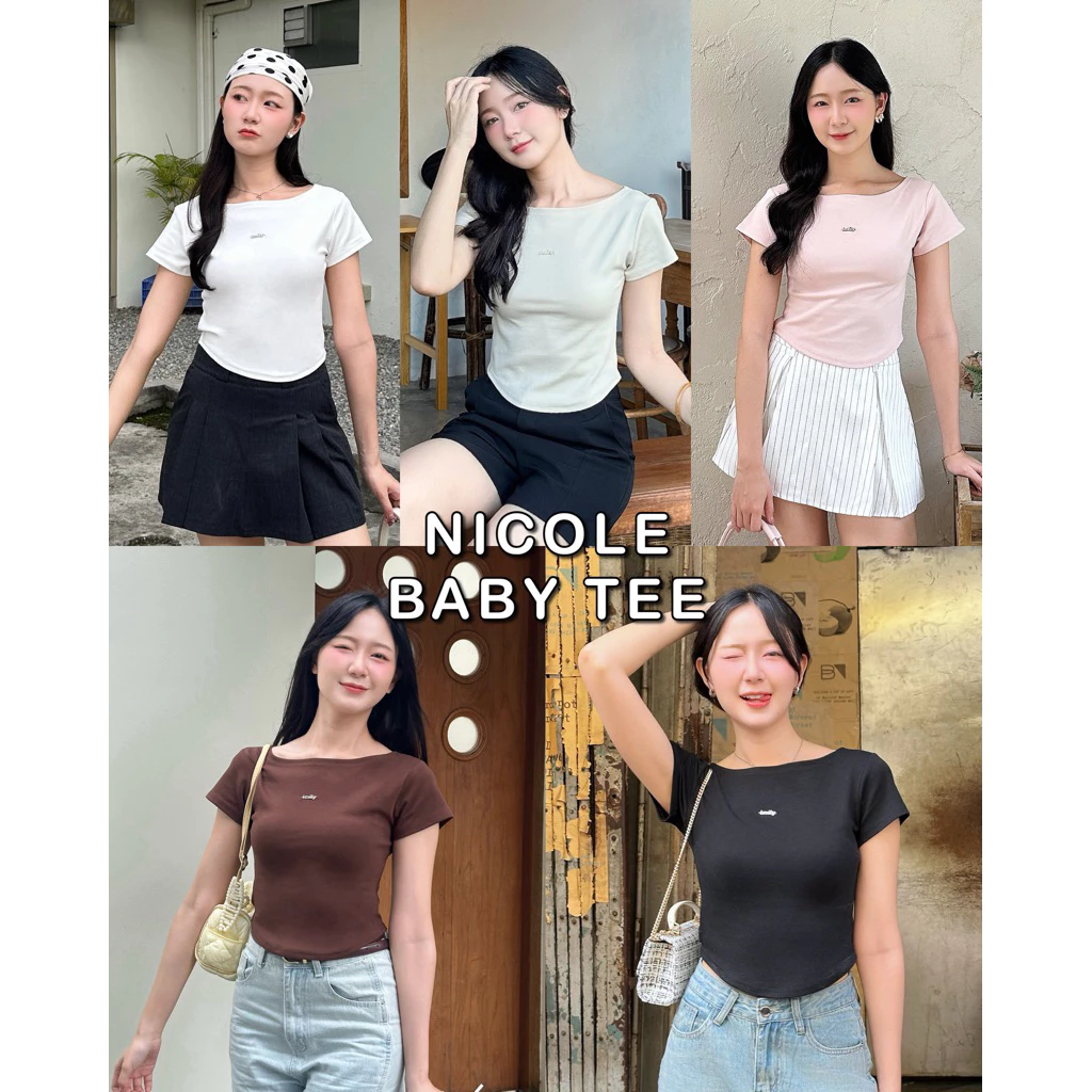 imily.style : Nicole Baby tee เสื้อครอป