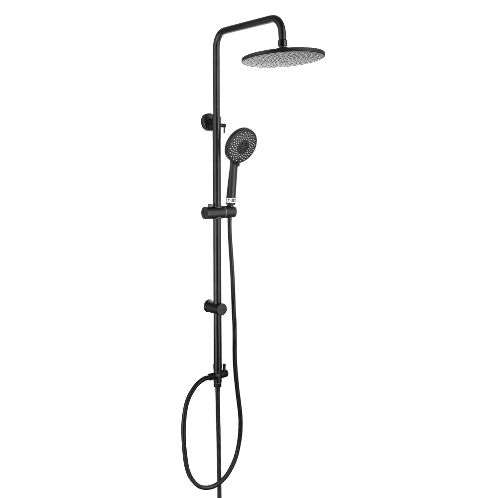 กล่องตำหนิ LA BELLE ชุดฝักบัวเรนชาวเวอร์สแตนเลสก้านแข็งสีดำพร้อมฝักบัวมือถือ 3 ระบบ ติดตั้งเครื่องทำ