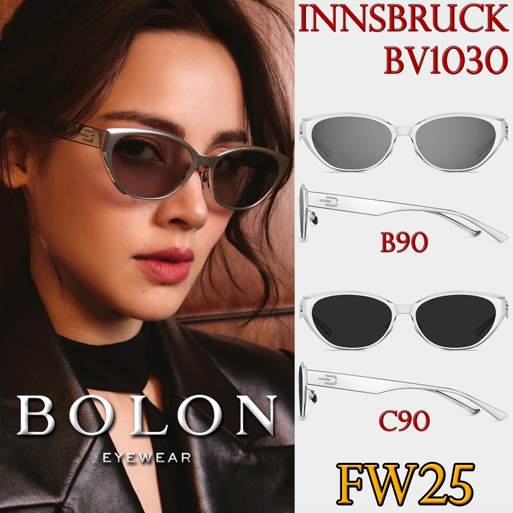 FW25 BOLON Premium แว่นกันแดด รุ่น INNSBRUCK BV1030 B90 C90 เลนส์ Nylon [Titanium/β-Titanium] ญาญ่า