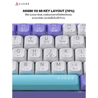 Ajazz AK680 V2 คีย์บอร์ดเกมมิ่ง Wired Game Theme Mechanical Gaming Keyboard รับประกัน 1 ปี