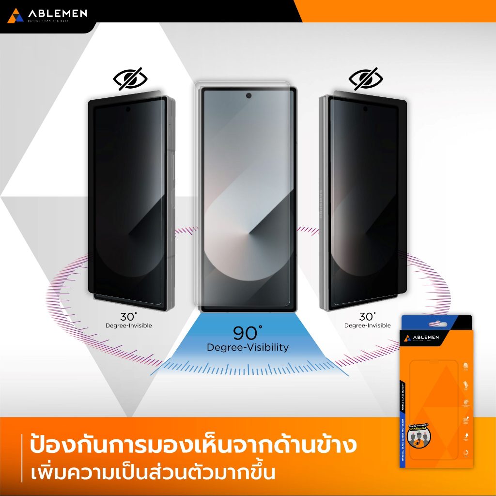 Ablemen FF ฟิล์มกระจก แบบใส กันเสือก For Samsung Fold7 / Flip7 / Fold6 / Flip6 - รูปที่ 3